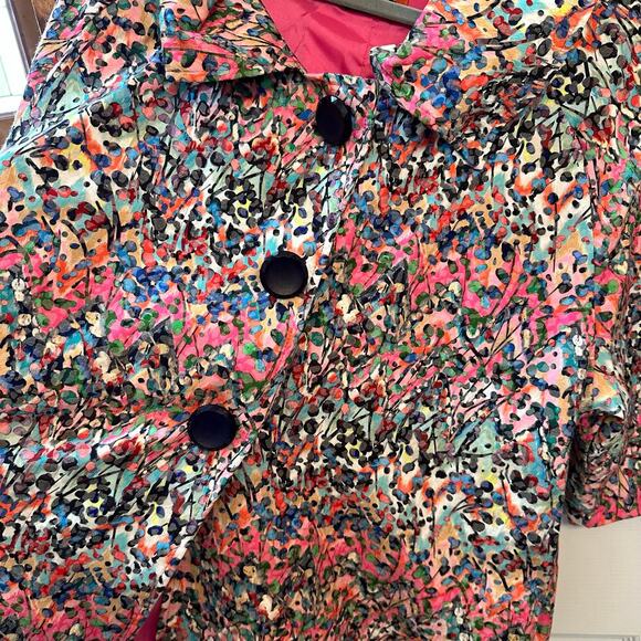 Colorful Abstract Print 3/4 Bell-Sleeve Jacket – ISLE by Melis‎ Kozan Design - Picture 12 of 12